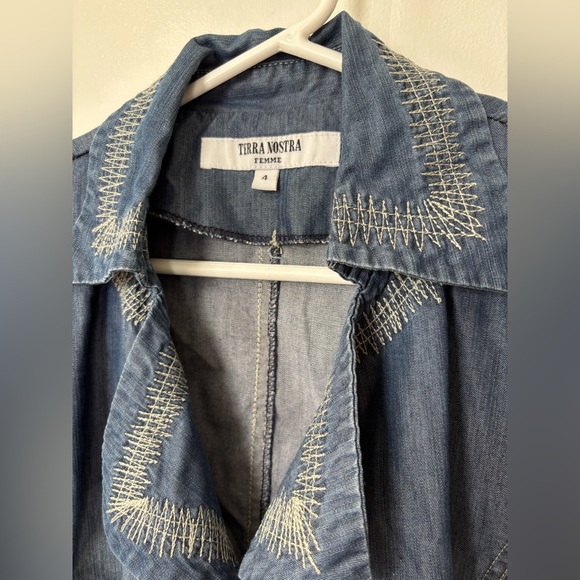 🎉4/30$🎉 Terra Nostra Vintage Y2K Denim Cropped Jacket - Size 4 - Picture 2 of 8